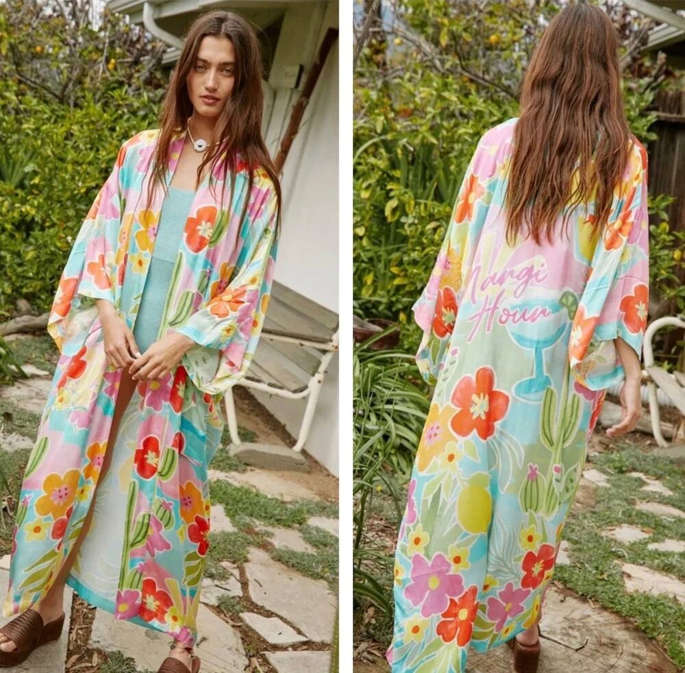 NWT Spell Margi Hour Maxi Robe Tutti Fruiti Size Medium /Large Boho Bohemian